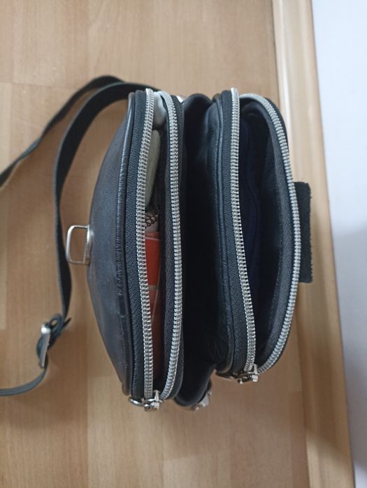 Męska skórzana saszetka na ramię