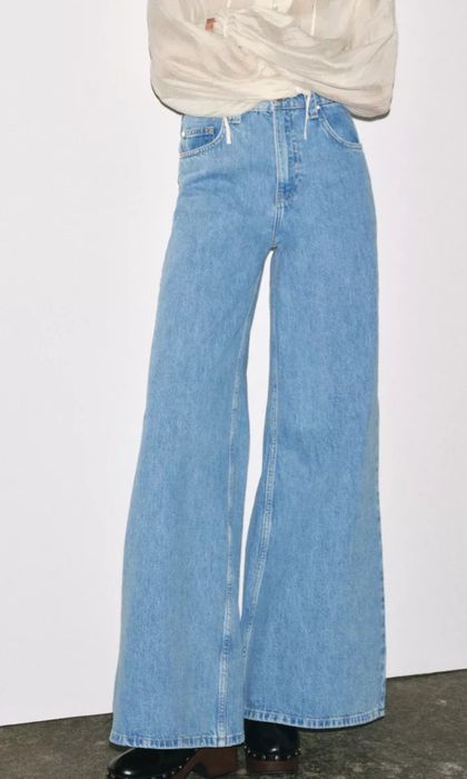 Spodnie dżinsy jeans Zara xl 42 xxl 44 bootcut zw collection high rise