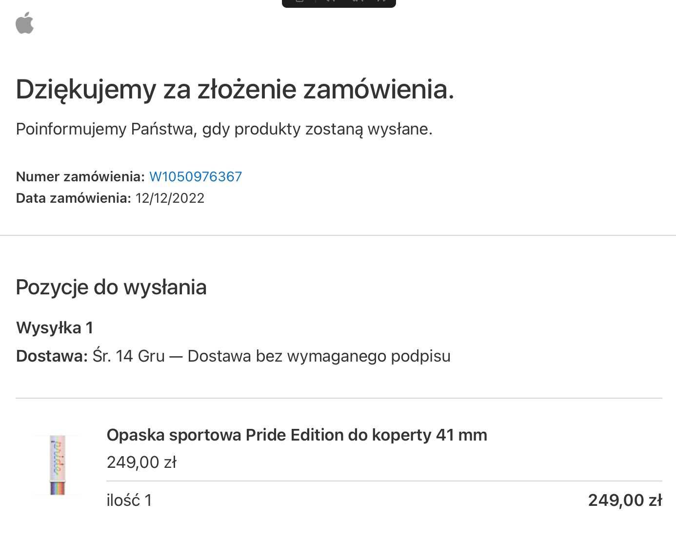 Oryginalna opaska Apple Watch Pride Edition do koperty 41 mm [Z WADĄ]