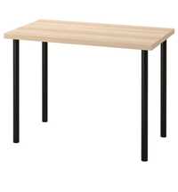Ikea stół biurko 100x60 dąb,  czarny LINNMON / ADILS