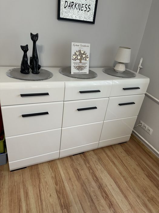 Komoda fever biały połysk BRW 150 cm