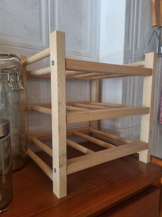 Garrafeira p/9 garrafas, madeira maciça