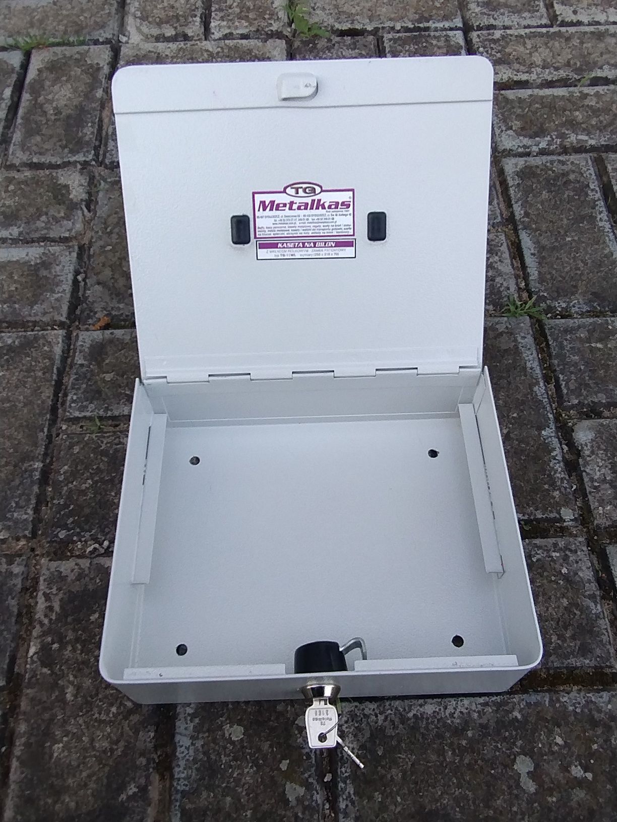 Kasetka Metalkas TG-11WL z zamkiem kluczowym szara + wkład na bilon