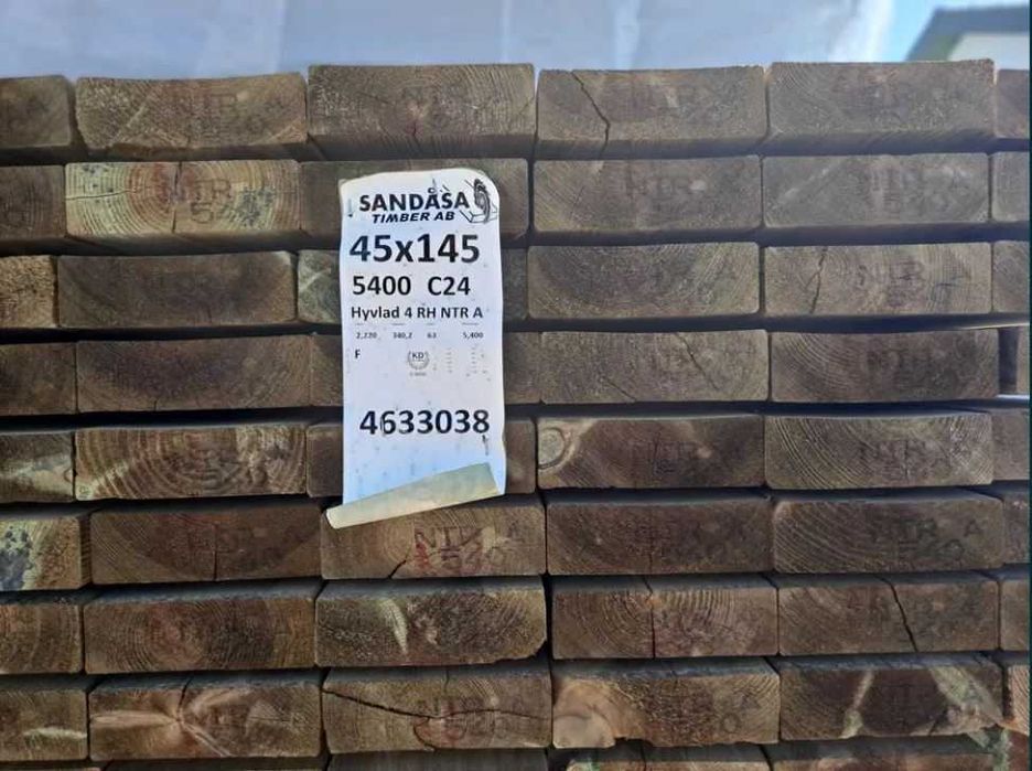 Drewno konstrukcyjne C24 świerk, sosna 45/45,70,95,120,145,170,195,220