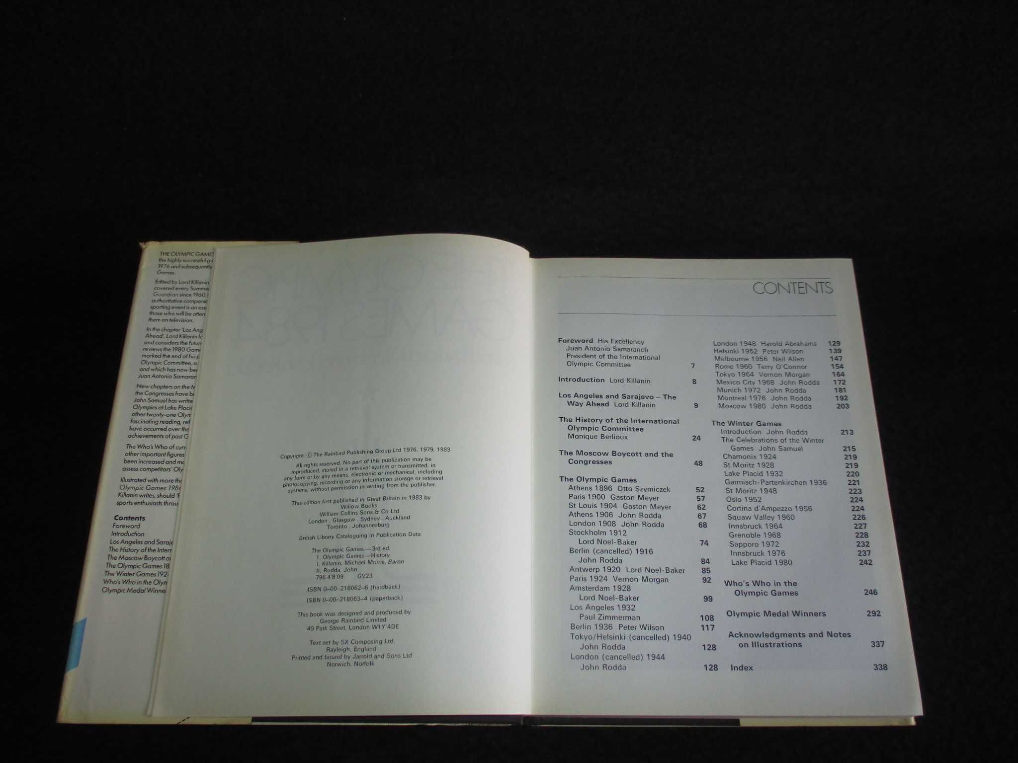 Livro The Olympic Games 1984 Lord Killanin John Rodda