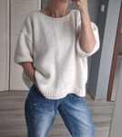 Cocomore sweter kremowy oversize warkocz na plecach