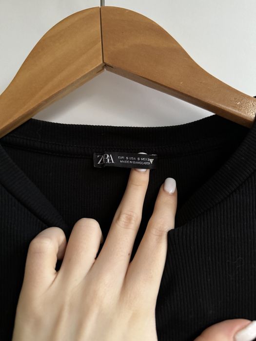 Базове Чорне боді Zara в рубчик Зара