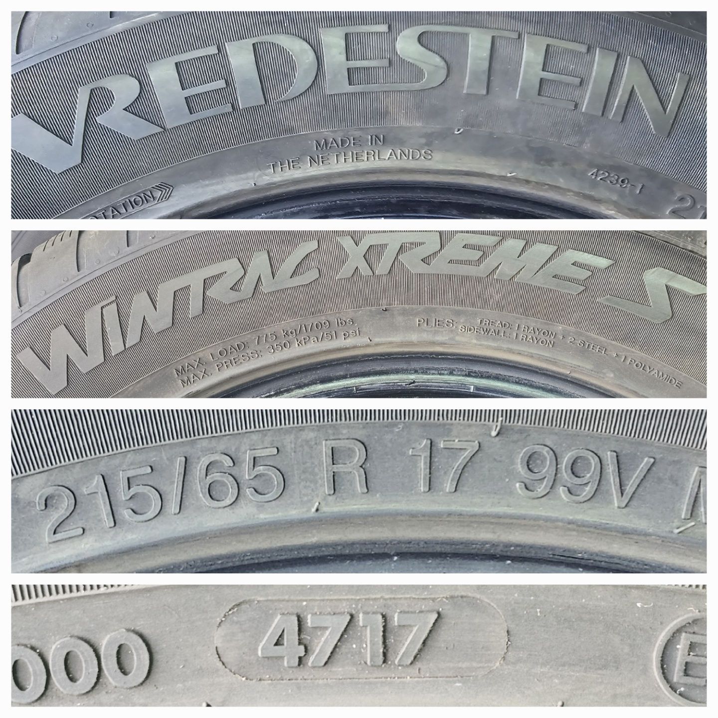 Vredestein winter Xtreme S 215/65r17 99V