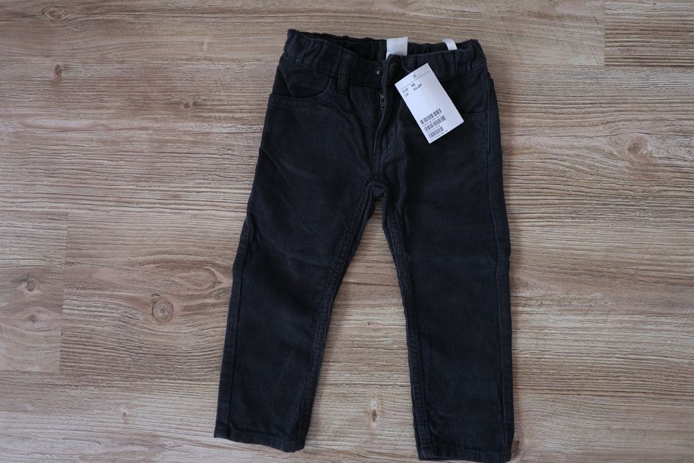 Nowe spodnie z bawełnianego sztruksu H&M rozmiar 92