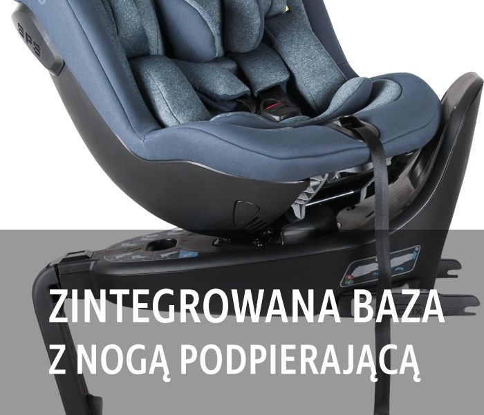 NIEMIECKI Fotelik z I-size NADO 03 RWF i 360 stopni 0-4 lata Be Cool