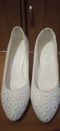 Свадебные туфли натуральная кожа со стразиками
