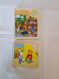 2 livros de puzles em madeira