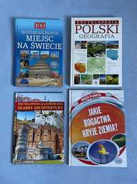 Zestaw ksiazek o ziemi geogarfia miejsca na swiecie