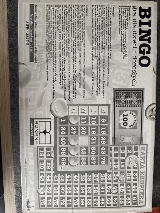 Bingo gra dla dzieci i doroslych