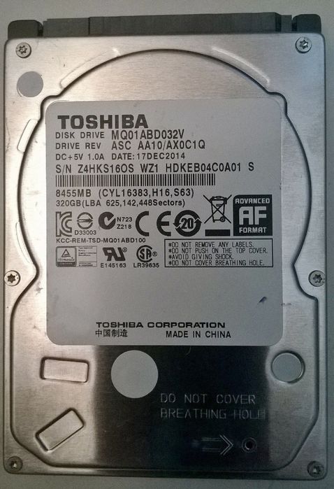 Disco sata de 320 GB para portátil