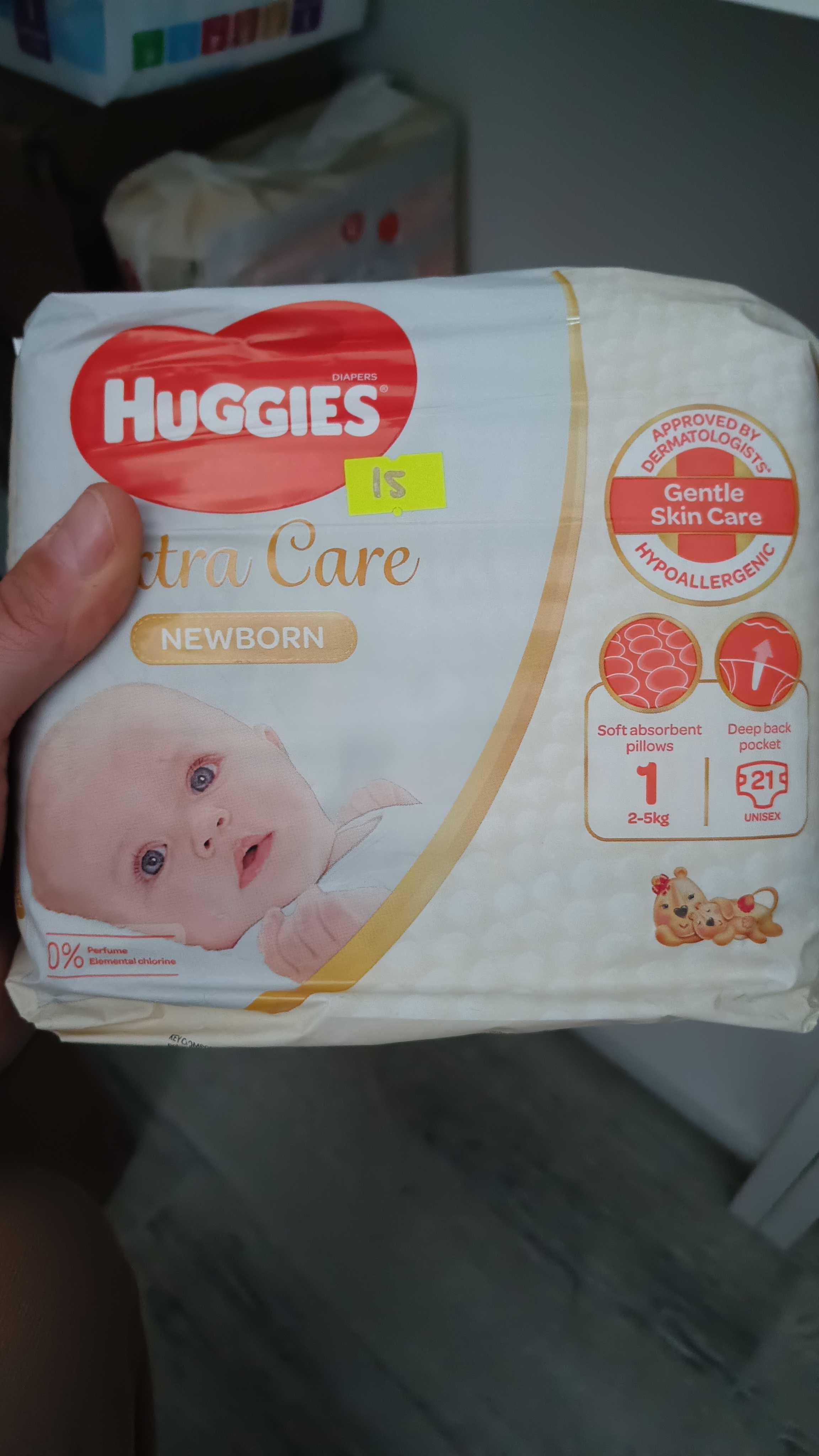 Pieluchy Huggies Extra Care Newborn Rozmiar 1 /  2-5 kg, 21 sztuk
