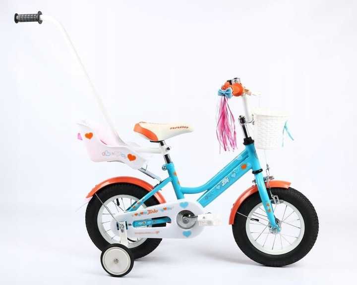 Rower 12 cali dla dziewczynki TURBO Lily GIRL POLSKI błękitno pomarań