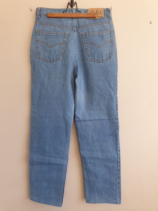 Spodnie klasyczne jeansy z prostymi nogawkami vintage niebieskie nowe