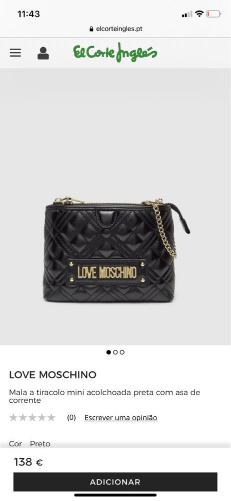 Mala tiracolo preta Moschino