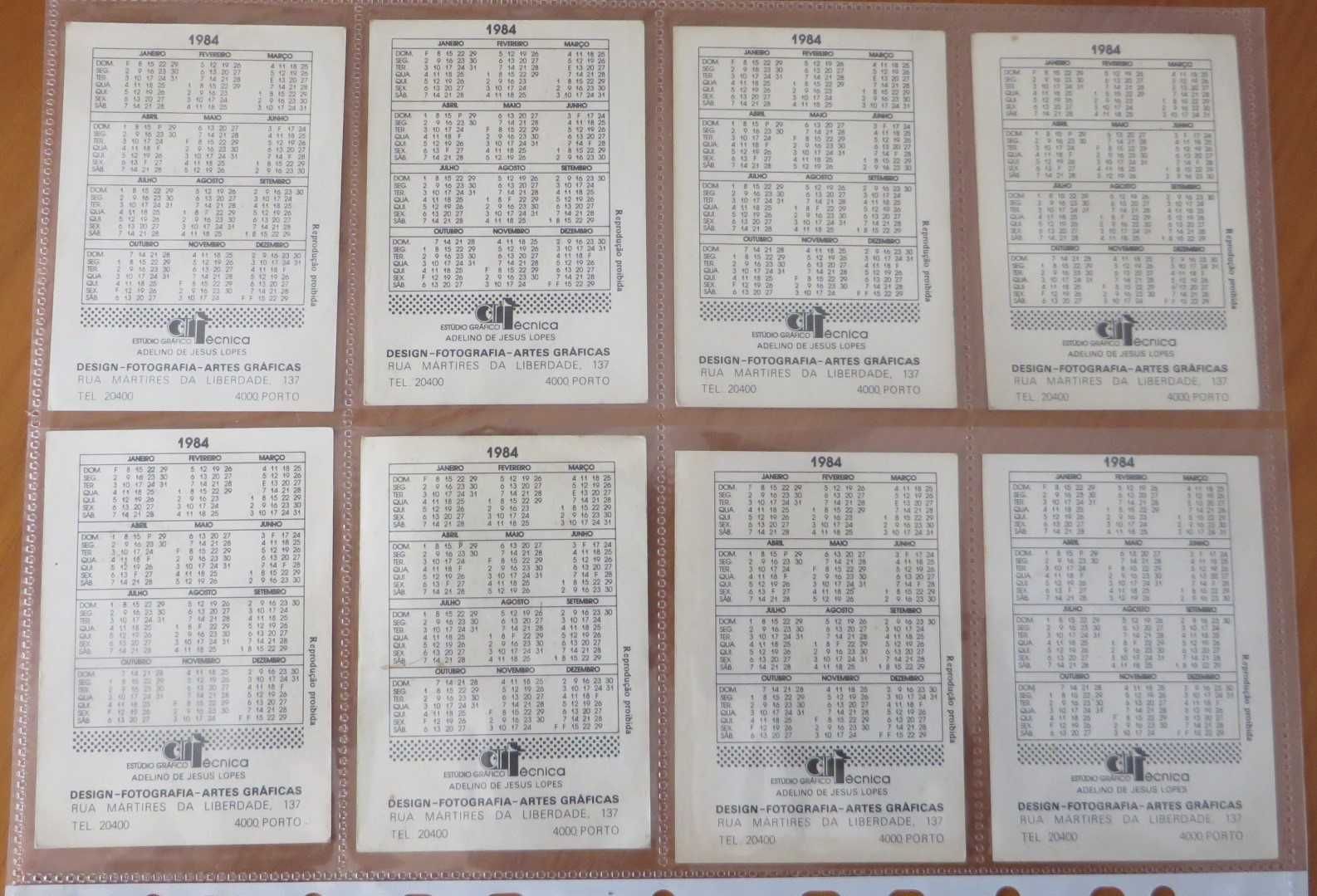 Calendários coleção, Futebol Caricaturas 1984