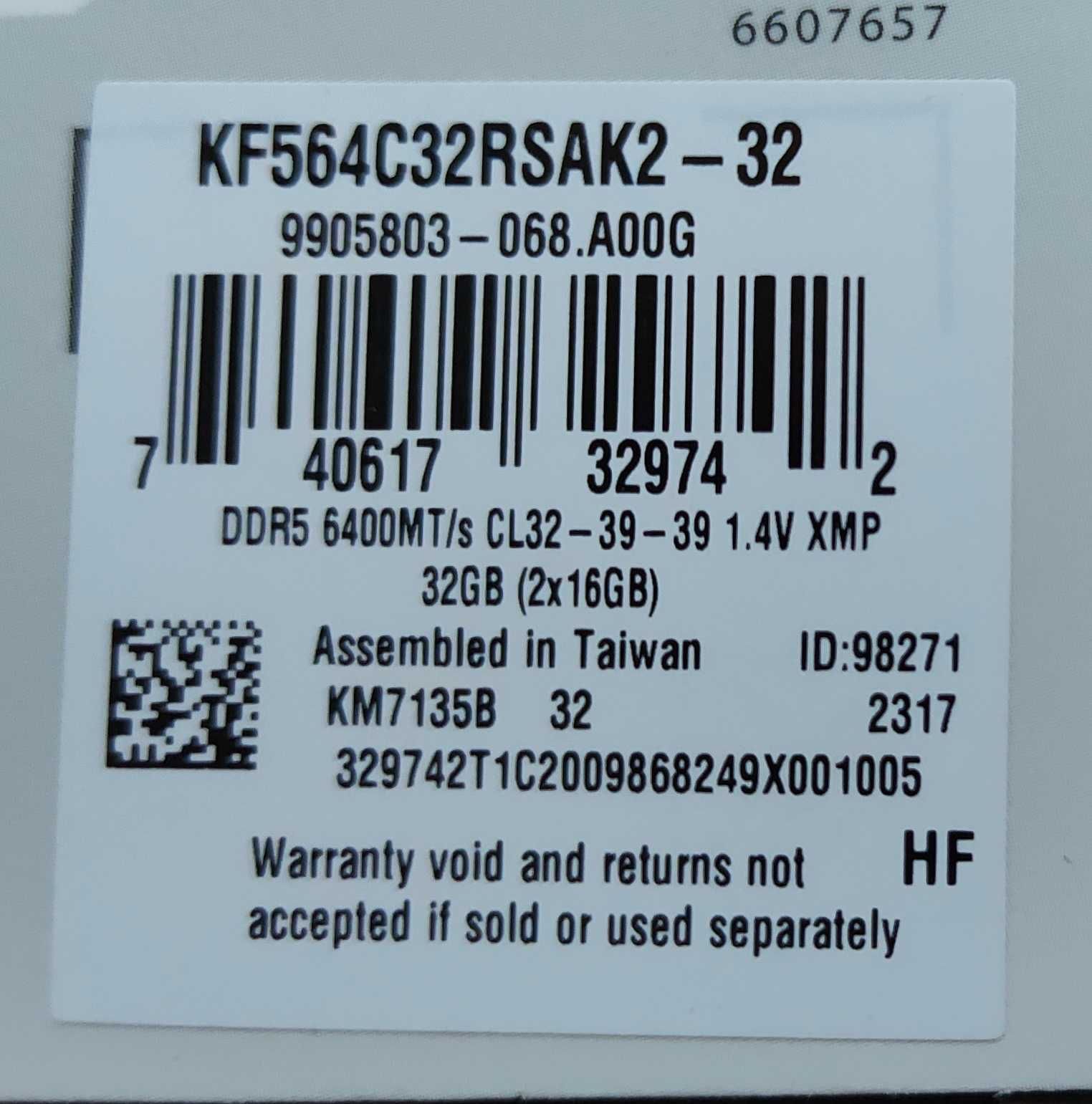 Kingston Fury RENEGADE DDR5-6400 32 GB (KF564C32RSAK2-32)