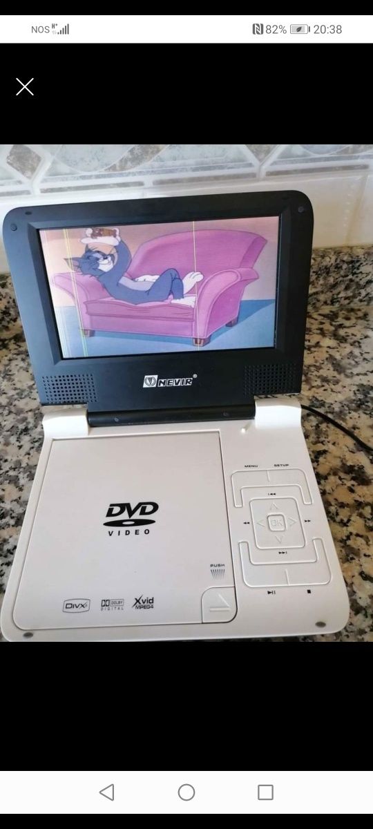 DVD portátil a funcionar