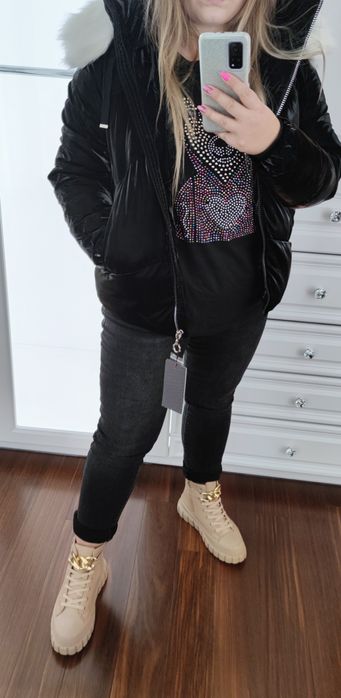 Kurtka pikowana wrażenie atłasu od S do XXL