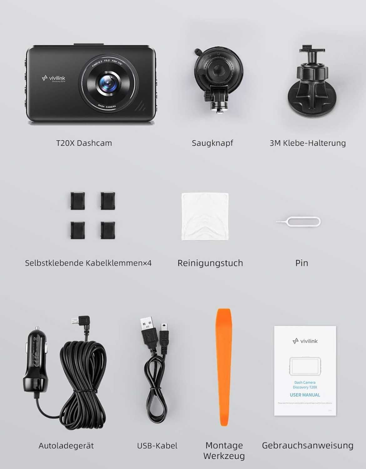 Kamera samochodowa ViviLink DISCOVERY T20X Dash Cam