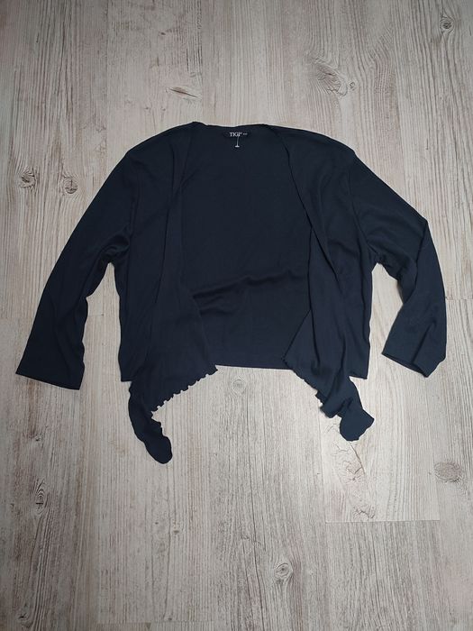 Tigi 42 44 XL XXL bluzka damska narzutka kardigan bolerko asymetria