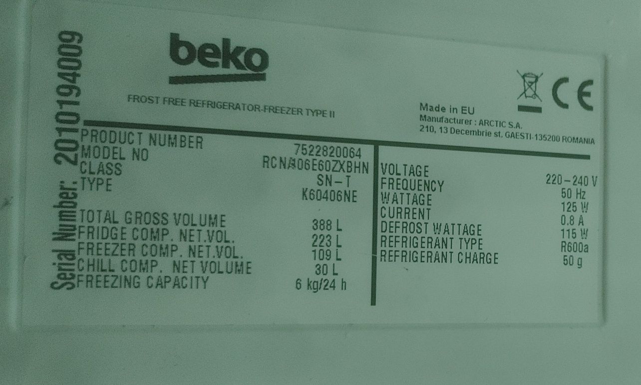 Wyświetlacz lodówki BEKO RCNA06E60