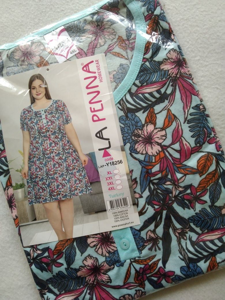 4XL Koszula ciążowa nocna piżama damska rozpinana odpinana big size