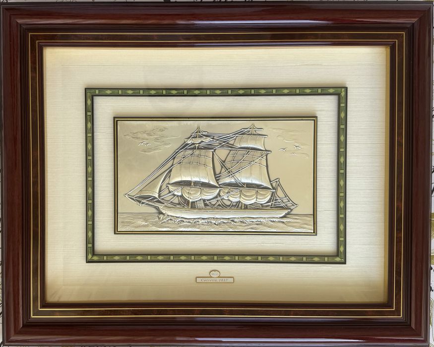Quadro Corvetta 1817 em prata de lei 925%.