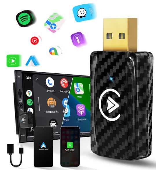 М26) Бездротовий адаптер MSXTTLY AC01 2в1 для CarPlay та Android Auto