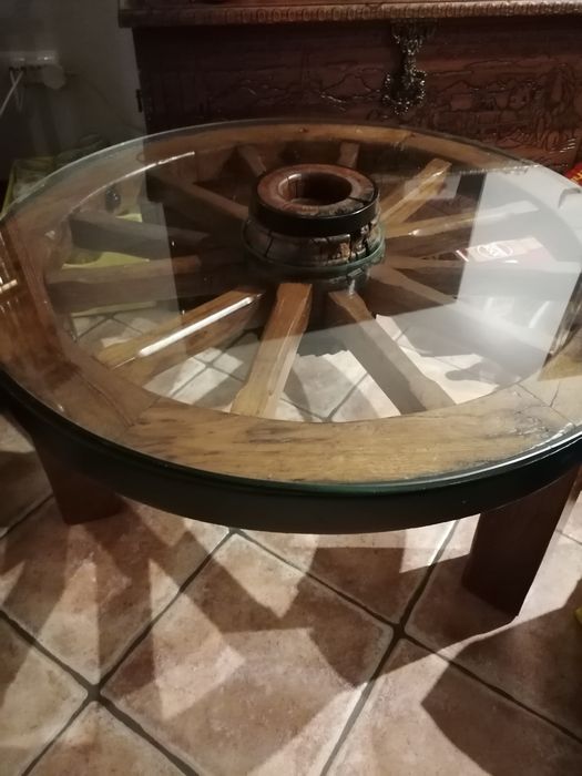 Mesa roda de bois