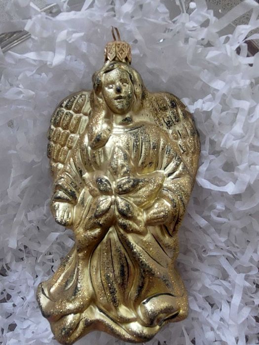 ANIOŁ Polskie szklane bombki rękodzieło pięknie zdobione u tigera 1