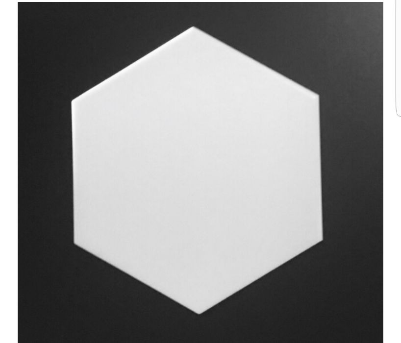 Płytka ceramiczna heksagonalna MONO WHITE biała