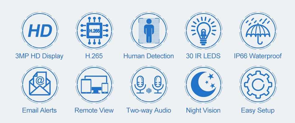 Kit Vídeo Vigilância 8 Câmaras 3MP 1080P - POE - APP - Visão Noturna