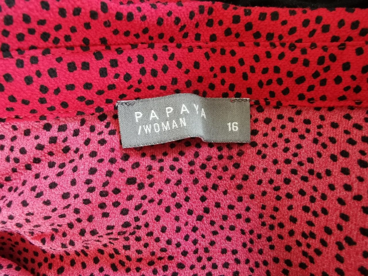 Sukienka w kropki, rozpinana, do karmienia, papaya, r. 44, 16, XXL