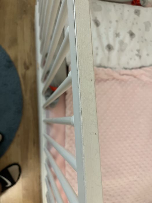Łóżeczko dziecięce z materacem, białe, rozmiar 120x60