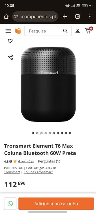Altifalante Tronsmart Element T6 Max 60W