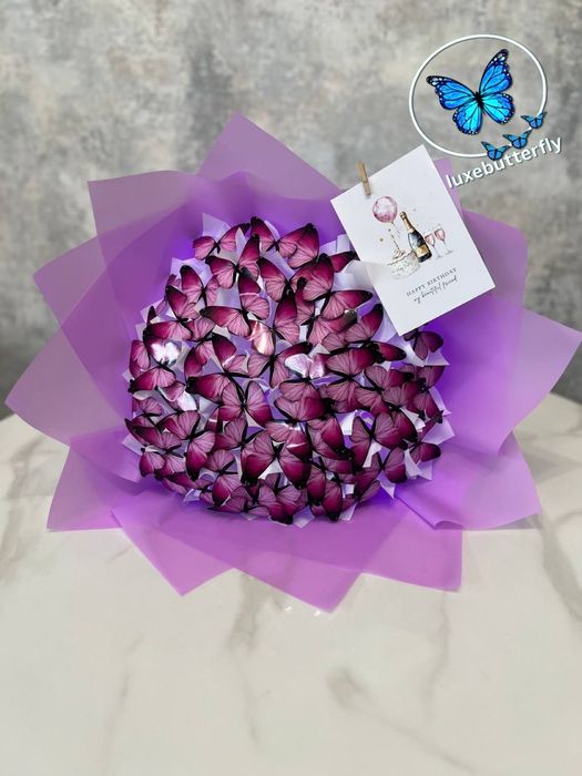 Букети з метеликів + листівка в подарунок | завжди в наявності!
