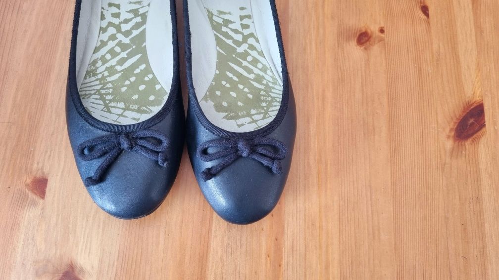 Baleriny baletki couture jak nowe clarks 37 37,5 skórzane czarne skóra