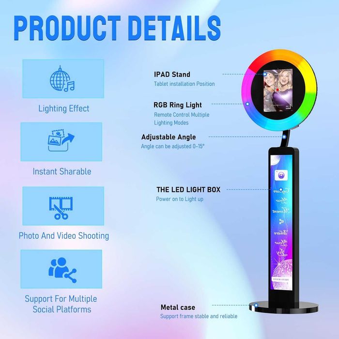 Przenośna fotobudka do iPada 10 - 12,9 cala ipad SELFIE + CASE