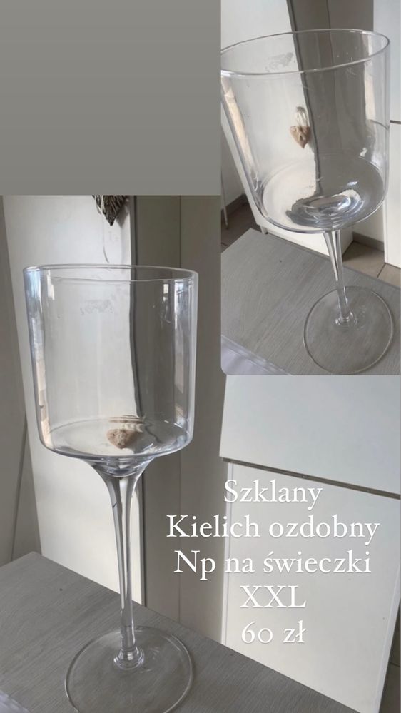 Kielich szklany ozdobny xxl