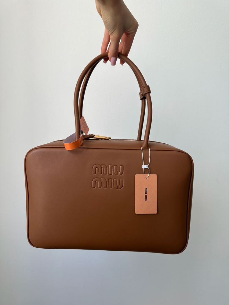 Torebka Miu Miu Brown Leather Beau Top Handle