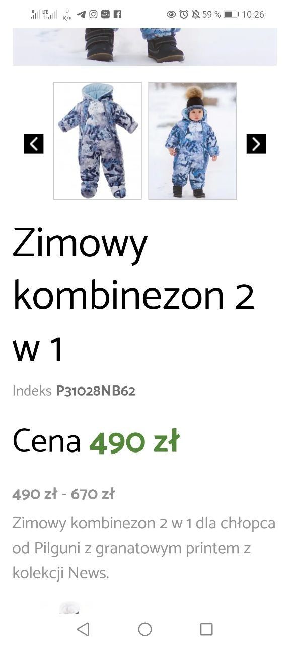 Zimowy kombinezon 2w1od Pilguni(czapka gratis)