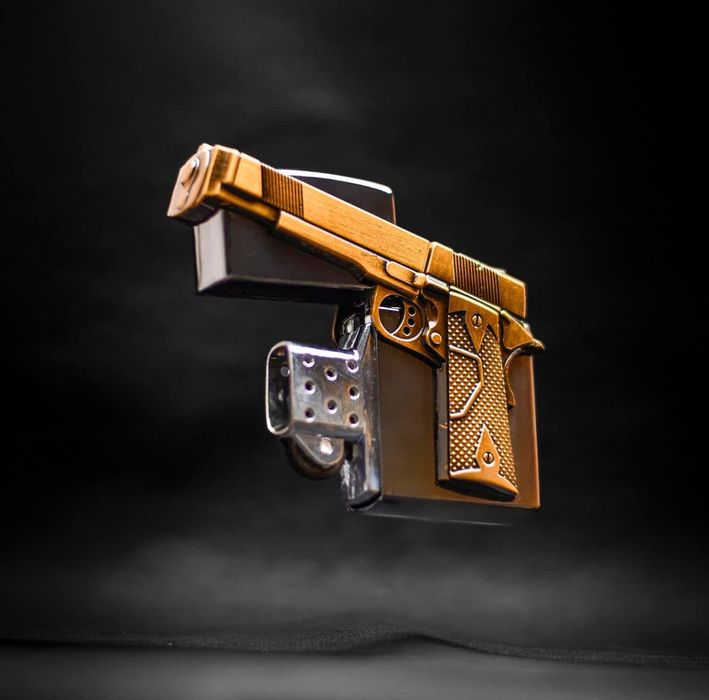 Zapalniczka plomieniowa na gas pistolet wojsko metal metalowa