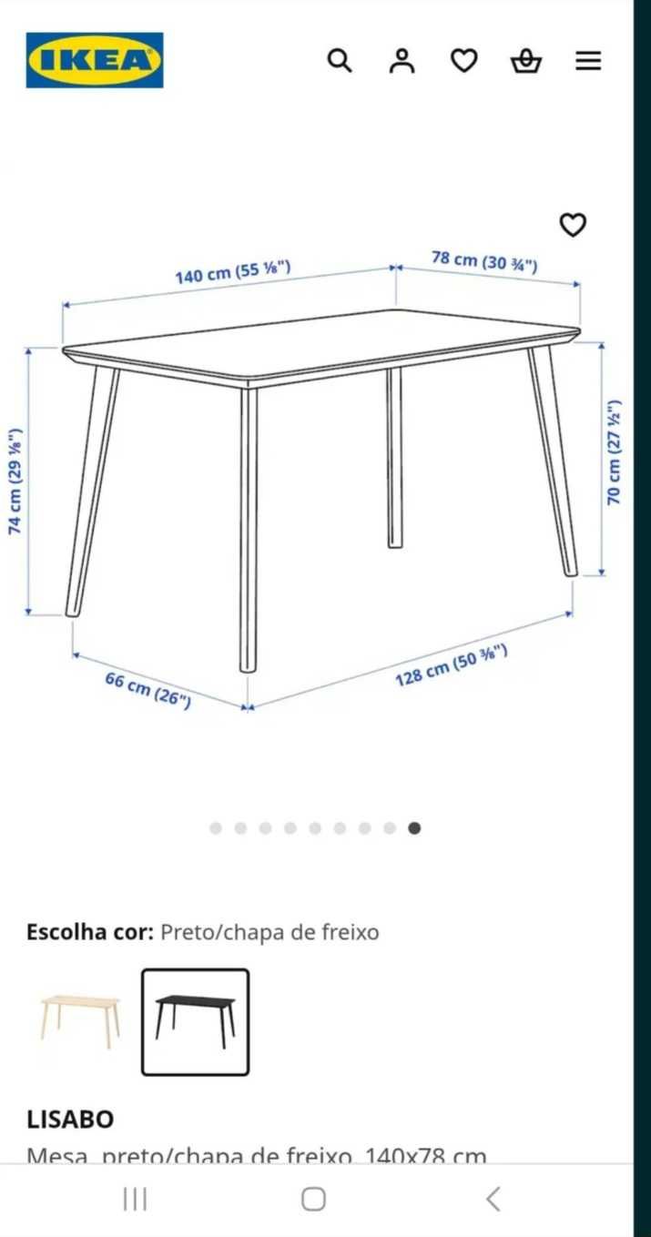 Mesa e 4 cadeiras novas, 150€