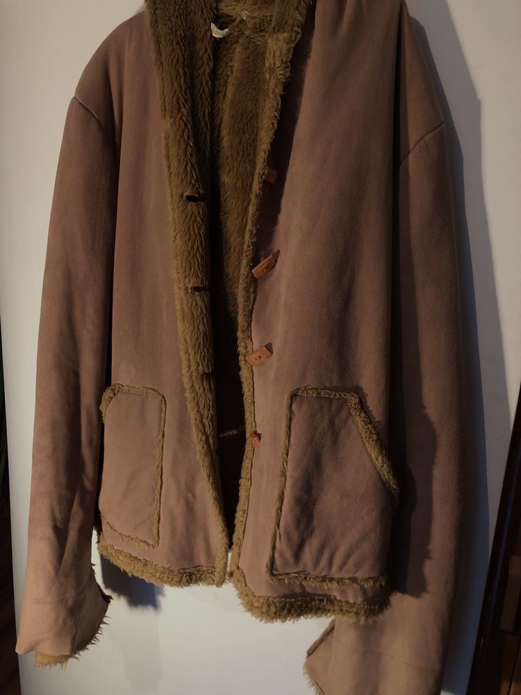 płaszcz sztuczne futro vintage