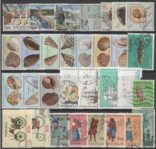 Filatelia: 230 selos mundiais, novos e usados